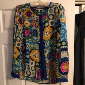 Trina Turk silk long sleeve blouse